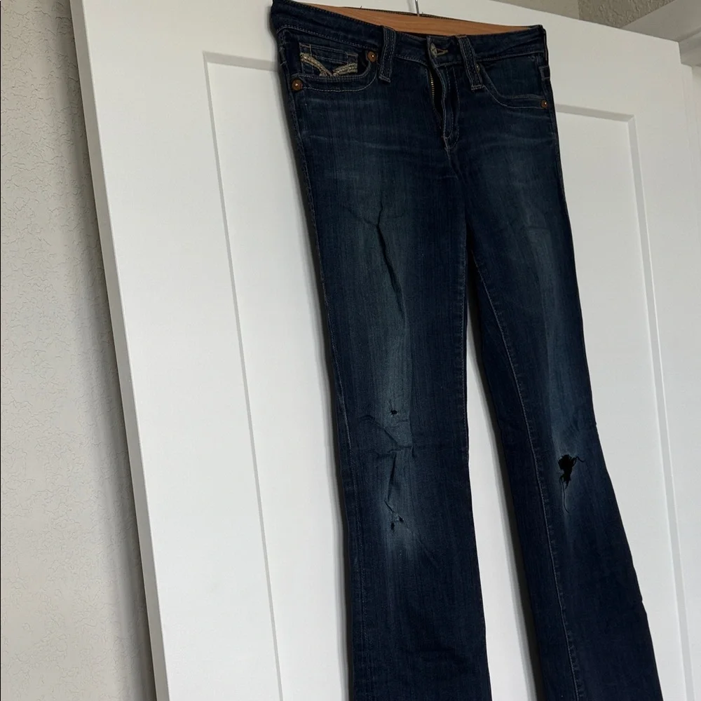 Buckle Women's Deep Indigo Flare Jeans - Picture 3 of 8